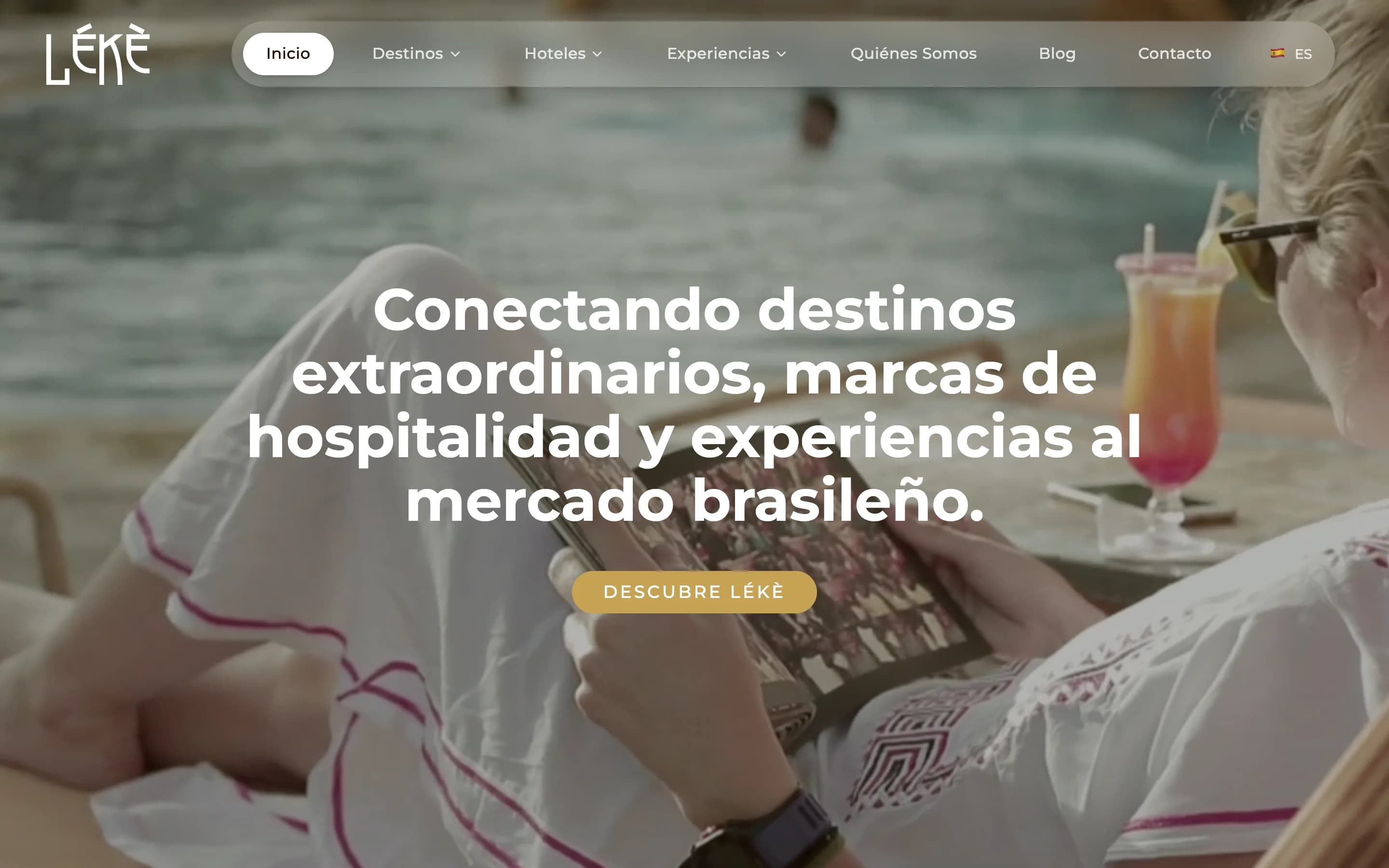 Página inicial do site da Léké em espanhol.